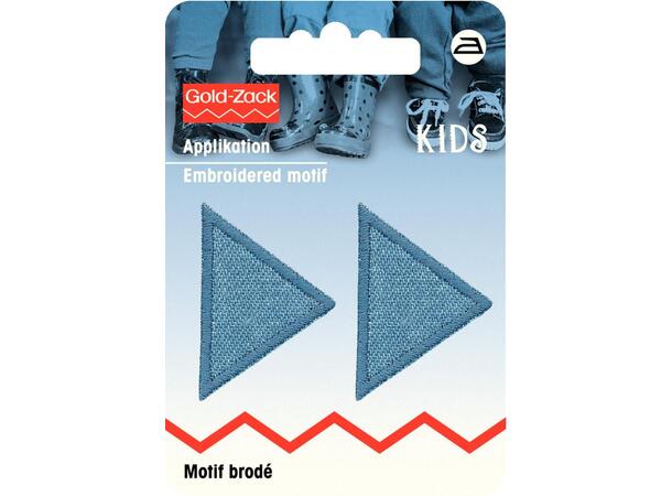 Applikasjon, jeans blå trekant